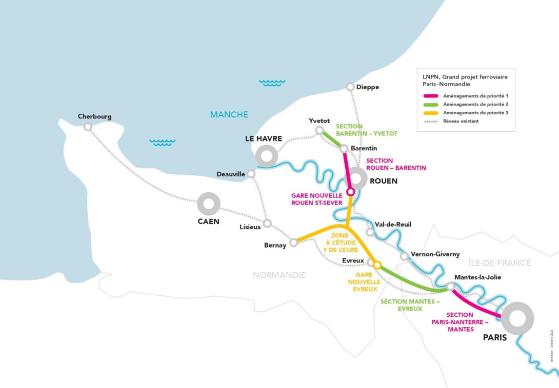 Carte du tracé (avec niveaux de priorité)