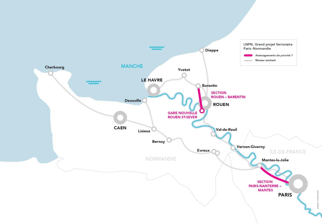 Carte du tracé de priorité 1