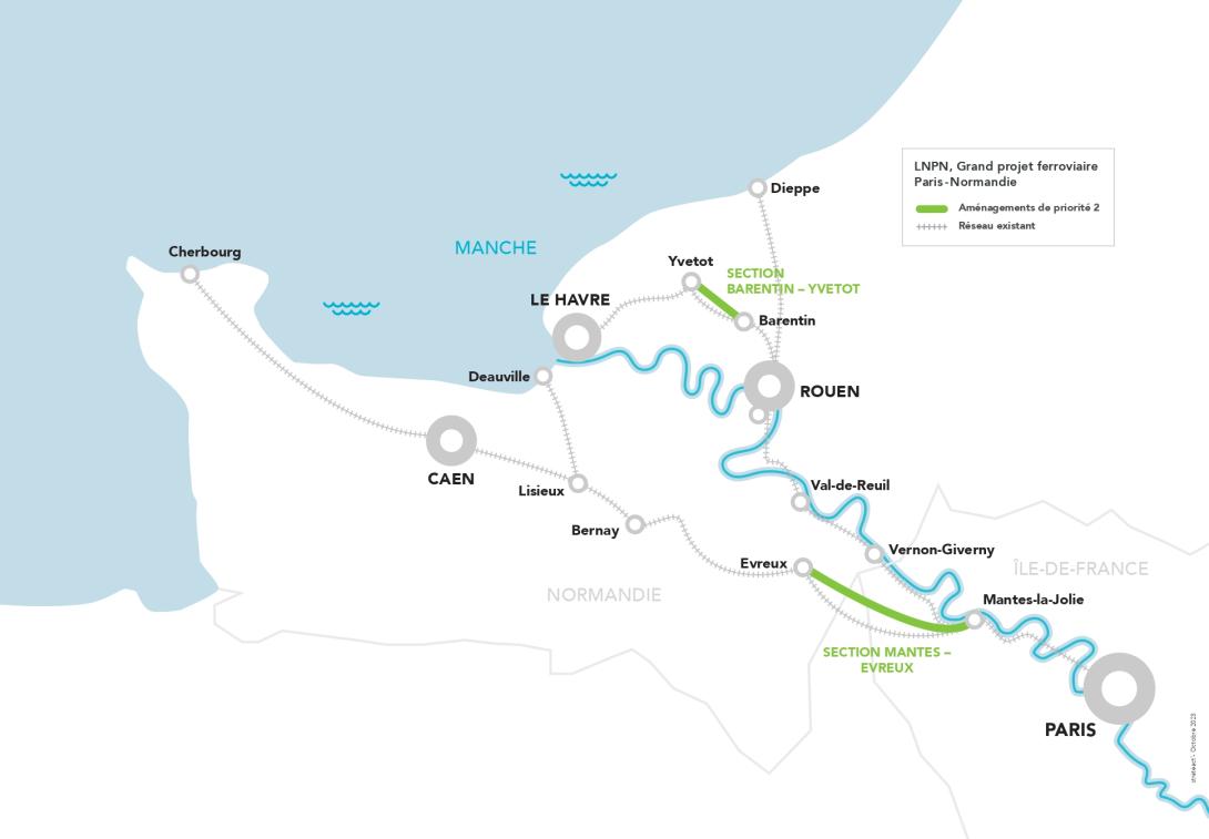 Carte du tracé de priorité 2